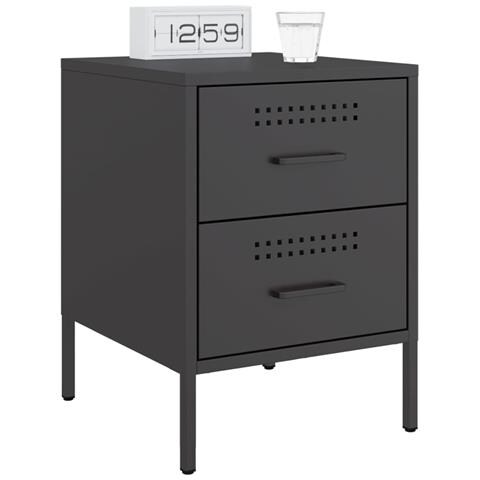 Comodini 2 Pz Nero 36x39x50,5 Cm In Acciaio - Foto 10