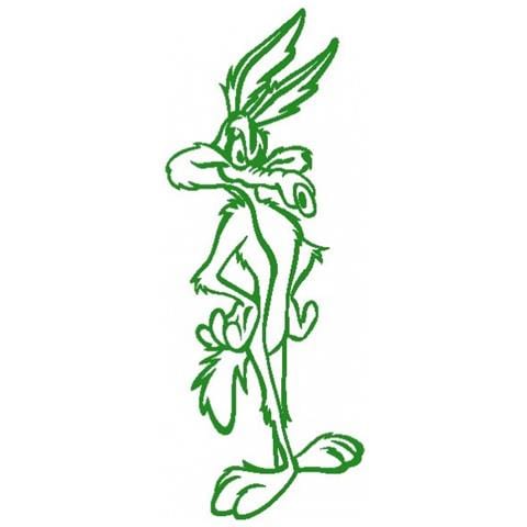 Willy Coyote - Adesivo Prespaziato - Colore Verde - 15cm - Foto 1
