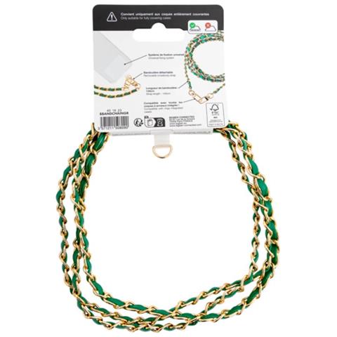 Tracolla Universale Per Smartphone Con Catena Oro, Verde - Foto 2