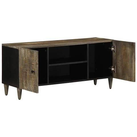 Mobile Porta Tv Grigio Chiaro 105x33,5x46 Cm In Legno Mango - Foto 3