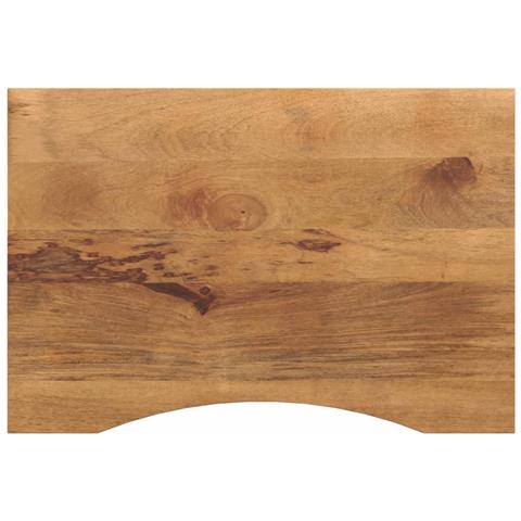 Piano Scrivania Con Curva 90x50x2,5 Cm Massello Grezzo Di Mango - Foto 1