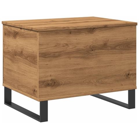 Tavolino Salotto Rovere Artigianale 60x44,5x45 Cm In Truciolato - Foto 2