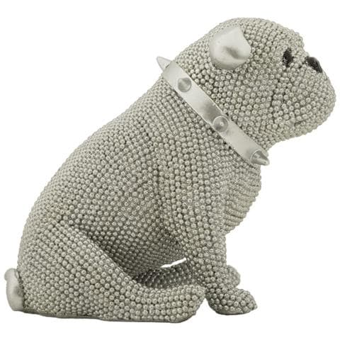 Scultura Cane 8 - Argento - Poliresina - 17x11x14 Cm - Foto 2