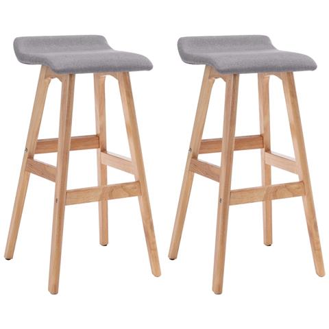 Sedie Da Bar 2 Pz Grigio Chiaro In Tessuto - Foto 1