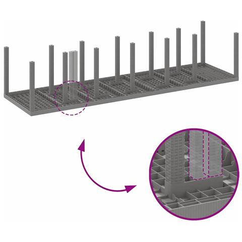 Set da Pranzo per Giardino 13 pcs Grigio chiaro Rattan Polt - Foto 9