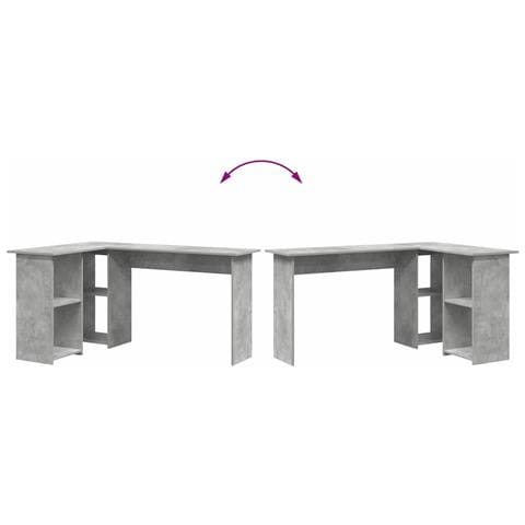 Scrivania Grigia Cemento Grigio cemento Truciolare - Foto 9