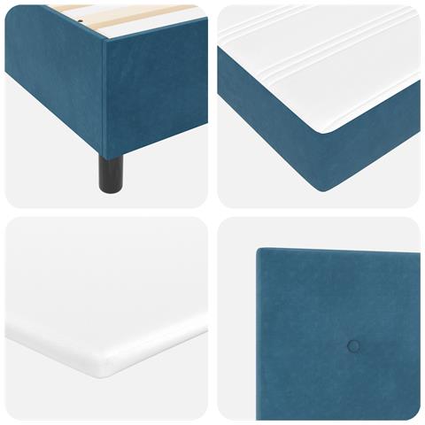 Letto con Rete a Molle e Materasso Blu Scuro 140x200 cm in Velluto - Foto 9