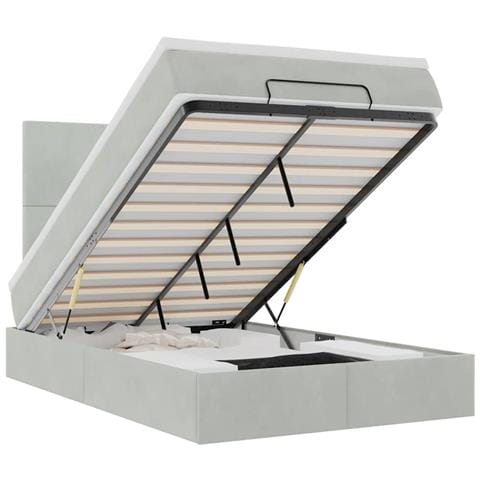 Struttura Letto Pouf con Materassi 120x200 cm Velluto - Foto 1