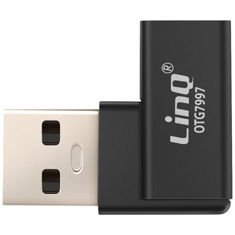 Adattatore Usb-c A Usb-a Maschio Curvo A Destra Carica E Trasferimento 10gbps, Nero - Foto 2