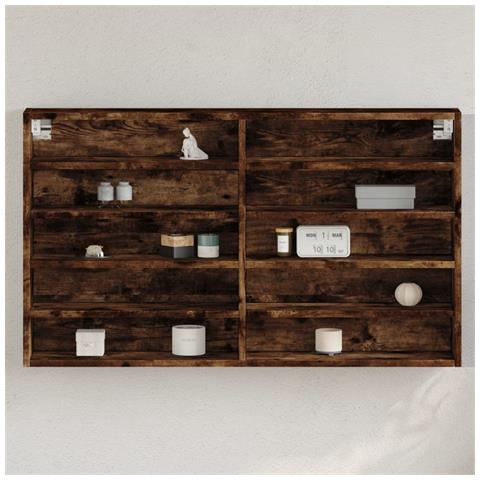Armadietto Vetrina Rovere Fumo 100x15x58 cm Legno Multistrato - Foto 2