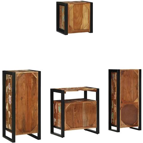 Set di mobili per il bagno 4 pcs Legno massello riciclato - Foto 9