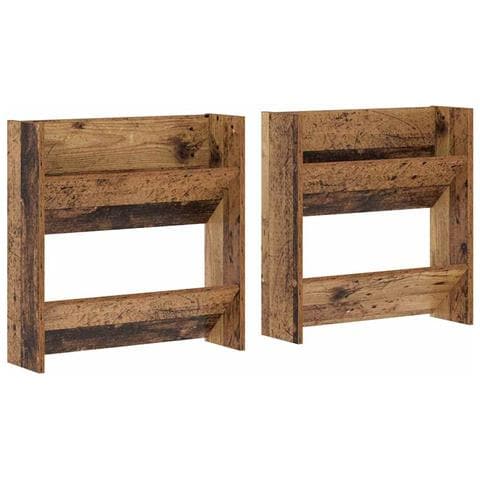 Armadi per scarpe da muro 2 pcs Legno vecchio Legno multistrato - Foto 1