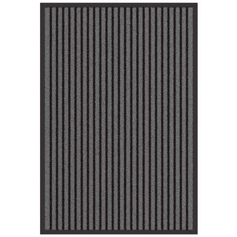 Tappetino Striped Nero e Grigio 60 x 90 cm Polipropilene, PVC - Foto 1