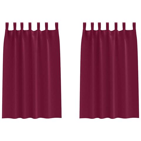 Tende con tende 2 pcs Rosso vino 175x140cm Poliestere - Foto 1