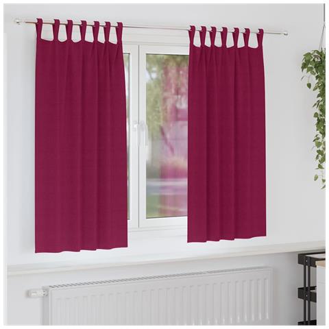 Tende con tende 2 pcs Rosso vino 175x140cm Poliestere - Foto 2