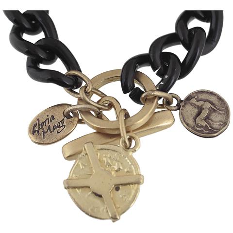 Bracciale A Catena Nera Con Chiusura Centrale E Ciondoli - Foto 2