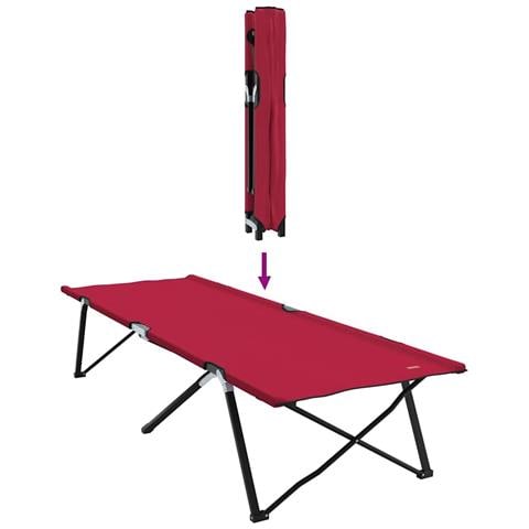 Letto da campeggio pieghevole Pieghevole Rosso 206 x 76 x 74 cm - Foto 9