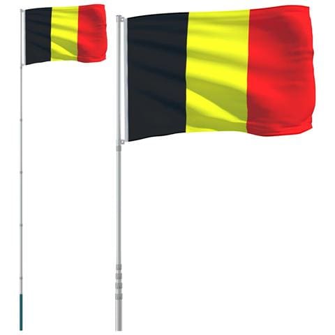 Asta e Bandiera Belgio 5,55 m Alluminio - Foto 1