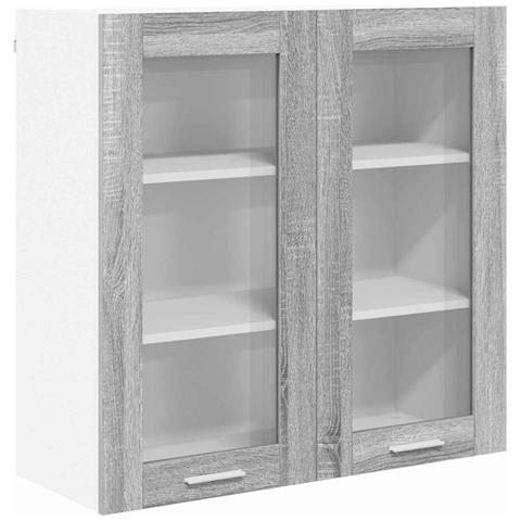 Armadio pensile con porta Riga Grigio Sonoma 80 x 31 x 80 cm - Foto 1