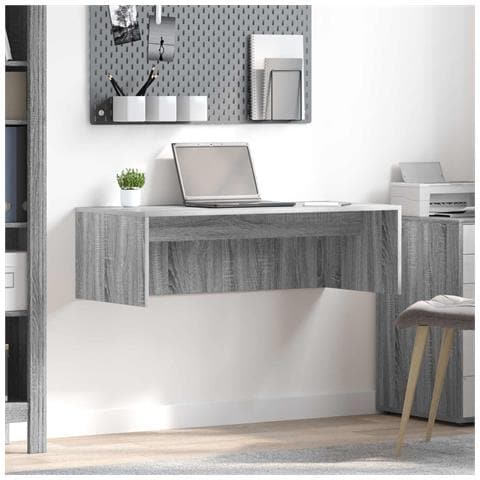 Scrivania a parete Grigio Sonoma 100 x 45 x 30 cm - Foto 2