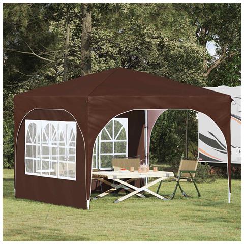 Tenda per feste a pop-up 290 x 290 x 245 cm Marrone - Foto 2