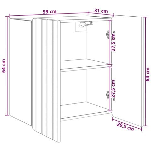 Mobiletto a muro Legno antico 59 x 31 x 64 cm - Foto 7