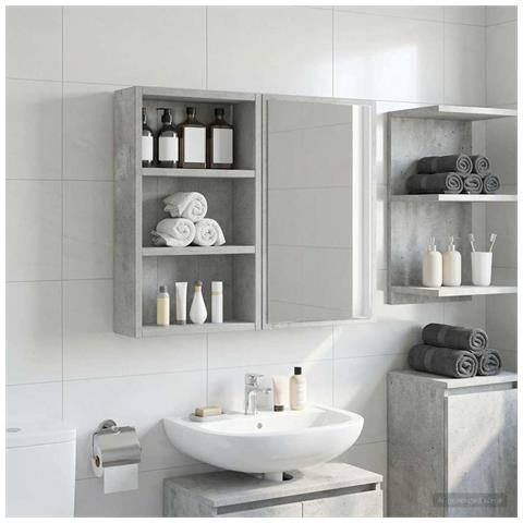 Armadio da bagno a muro Grigio Cemento 30 x 10 x 50 cm - Foto 2