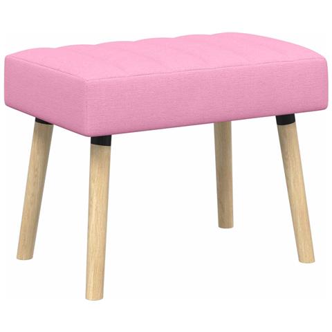 Panchina trapuntata a canale Rosa 60 x 40 x 45 cm Tessuto - Foto 1