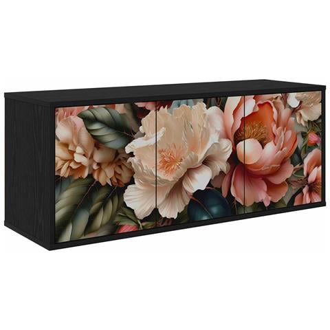 Mobile TV da Parete BORNE 102 x 33 x 40 cm Rovere Nero - Foto 1