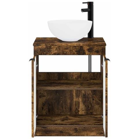 Set di mobili per il bagno Rovere Fumo Legno ingegnerizzato - Foto 10