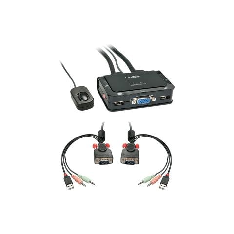 KVM Switch Compact USB Audio VGA, 2 Porte - Foto 2