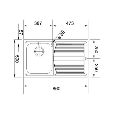 Lavello Logica Line Da Incasso LLX611L 1 Vasca Gocciolatoio Sinistro - Foto 2