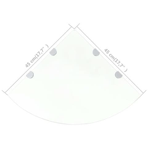 Scaffale Angolare Con Supporto In Cristallo Vetro Chiaro 45x45 Cm - Foto 2