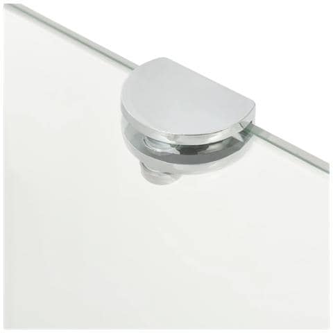 Scaffale Angolare Con Supporto In Cristallo Vetro Chiaro 45x45 Cm - Foto 6