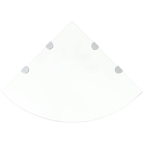 Scaffale Angolare Con Supporto In Cristallo Vetro Chiaro 45x45 Cm - Foto 1
