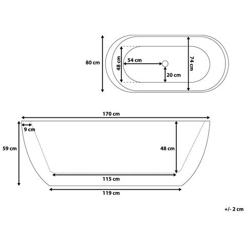 Vasca Da Bagno Freestanding Ovale In Acrilico Bianco Nevis - Foto 28