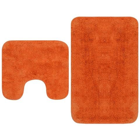 Set Tappetini Per Bagno 2 Pz In Tessuto Arancione - Foto 1