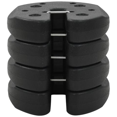 Piastre di Peso per Gazebo 4 pz Nere 220x50 mm in Cemento - Foto 5