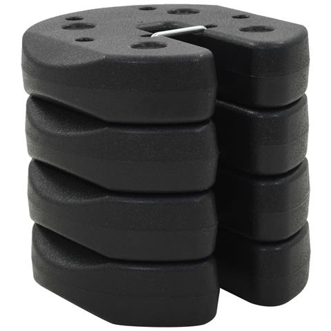 Piastre di Peso per Gazebo 4 pz Nere 220x50 mm in Cemento - Foto 1