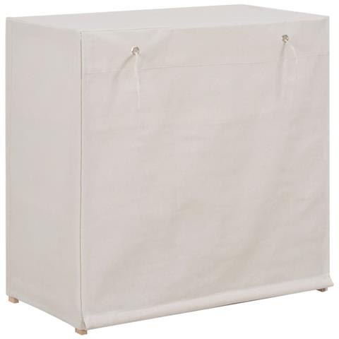 Scarpiera Con Rivestimento Bianca 79x40x80 Cm In Tessuto - Foto 2