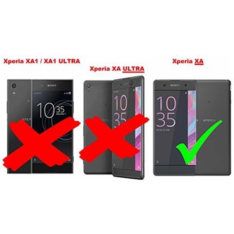 Custodia Compatibile Con Sony Xperia Xa In Grigio Nero - Coperchio Protettiva Con Chiusura Magnetica, Funzione Stand E Tasca Per Le Carte - Foto 2