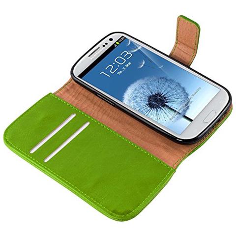 Custodia Compatibile Con Samsung Galaxy S3 / S3 Neo In Verde Erbe - Coperchio Protettiva Con Chiusura Magnetica, Funzione Stand E Tasca Per Le Carte - Foto 2