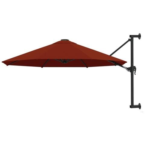 Ombrellone a Muro con Palo in Metallo 300 cm Terracotta - Foto 1