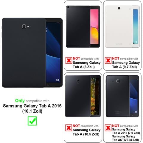 Custodia Per Tablet Compatibile Con Samsung Galaxy Tab A 2016 (10.1"" Zoll) Sm-t585n / T580n In Bruno Fungo - Coperchio Protettivo Senza Auto Wake Up, Con Funzione Stand E Chiusura A Fascia Elastica - Foto 2