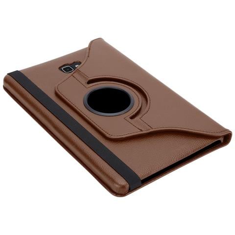 Custodia Per Tablet Compatibile Con Samsung Galaxy Tab A 2016 (10.1"" Zoll) Sm-t585n / T580n In Bruno Fungo - Coperchio Protettivo Senza Auto Wake Up, Con Funzione Stand E Chiusura A Fascia Elastica - Foto 7