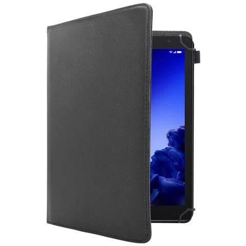 Custodia Per Tablet Compatibile Con 10"" Tablets In Nero - Coperchio Protettivo A 360 Gradi Fatto Di Finta Pelle Con Funzione Di Stand E Banda Elastica - Foto 2