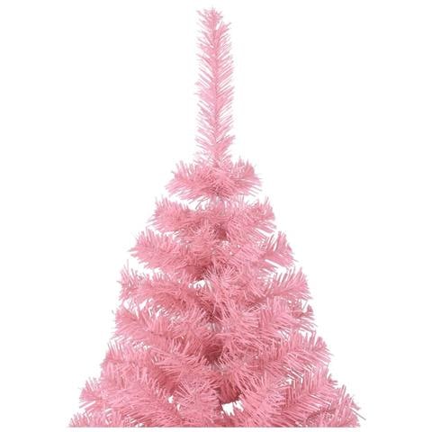 Albero di Natale Artificiale a Metà con Supporto Rosa 210cm PVC - Foto 2