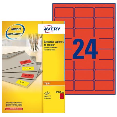 DP24R-100 etichetta per stampante Rosso Etichetta per stampante autoadesiva - Foto 2