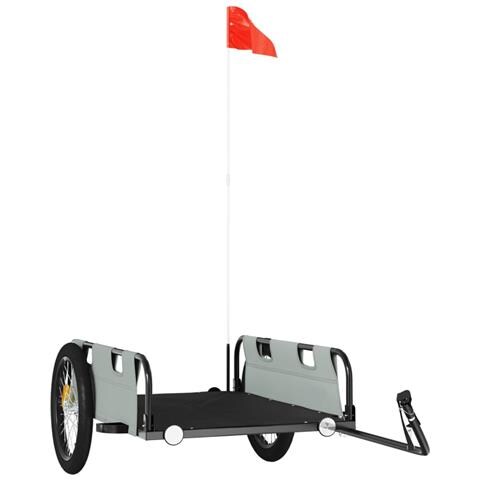 Rimorchio Per Bici Da Carico Grigio In Tessuto Oxford E Ferro - Foto 1