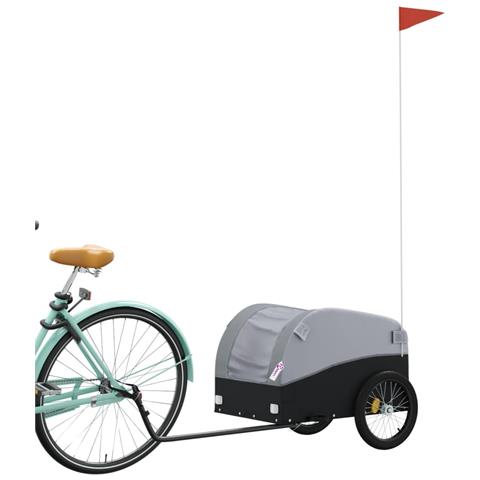 Rimorchio Da Bici Nero E Grigio 30 Kg In Ferro - Foto 3